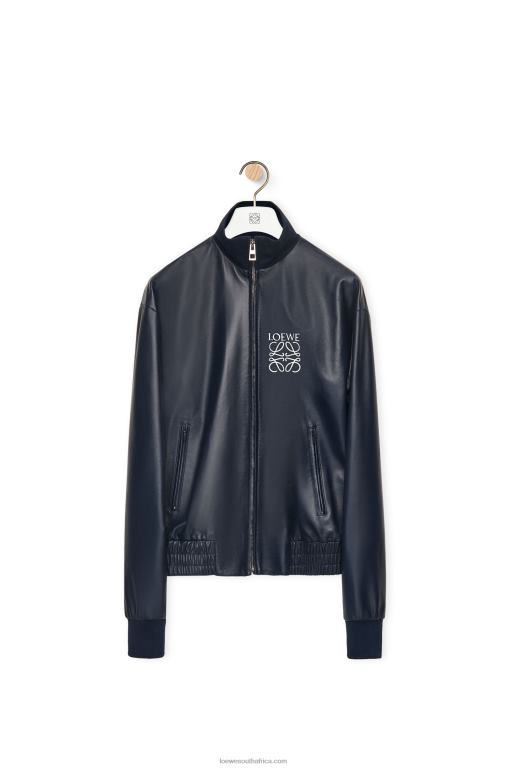 Loewe Women Tracksuit jacket in nappa 206XF1121 Navy/Yellow