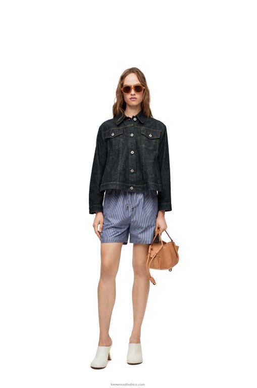 Loewe Women Trapeze jacket in denim 206XF1178 Blue Denim
