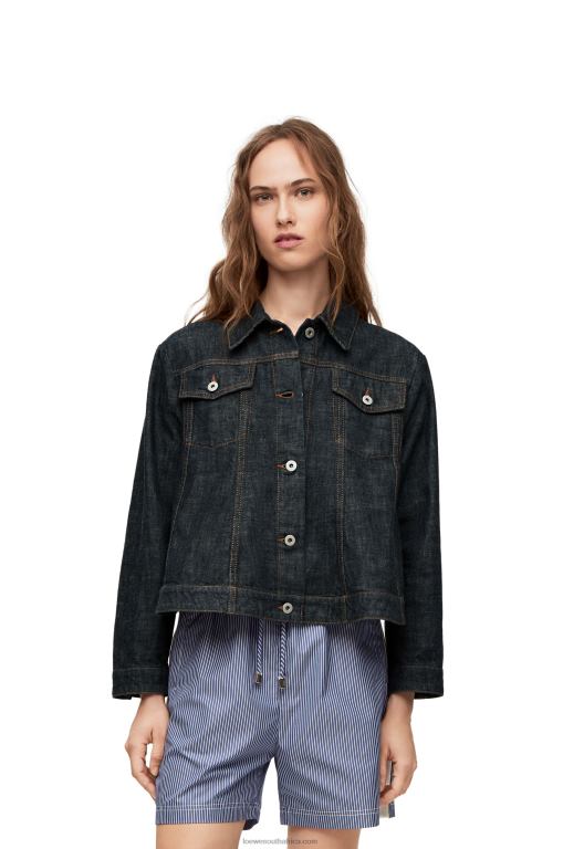 Loewe Women Trapeze jacket in denim 206XF1178 Blue Denim