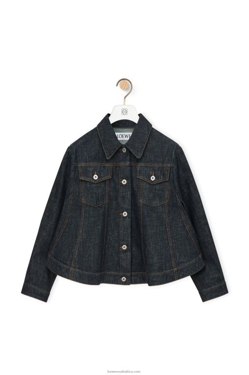 Loewe Women Trapeze jacket in denim 206XF1178 Blue Denim