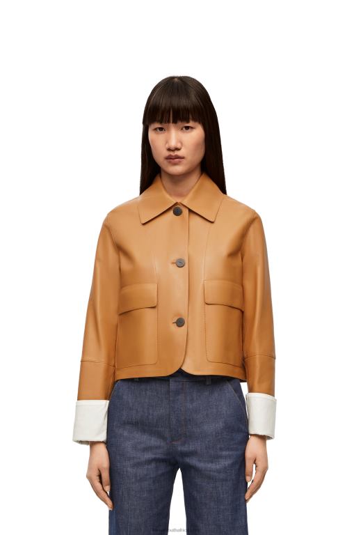 Loewe Women Turn-up jacket in nappa lambskin 206XF1133 Warm Desert