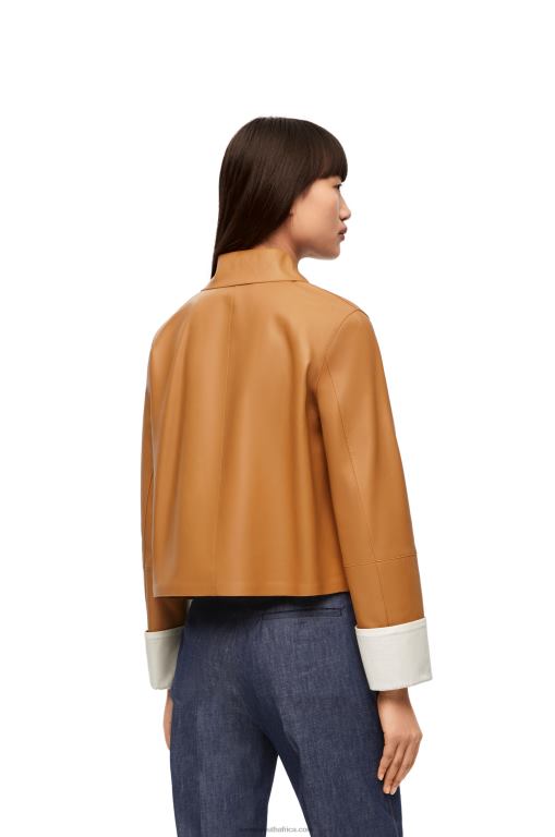 Loewe Women Turn-up jacket in nappa lambskin 206XF1133 Warm Desert