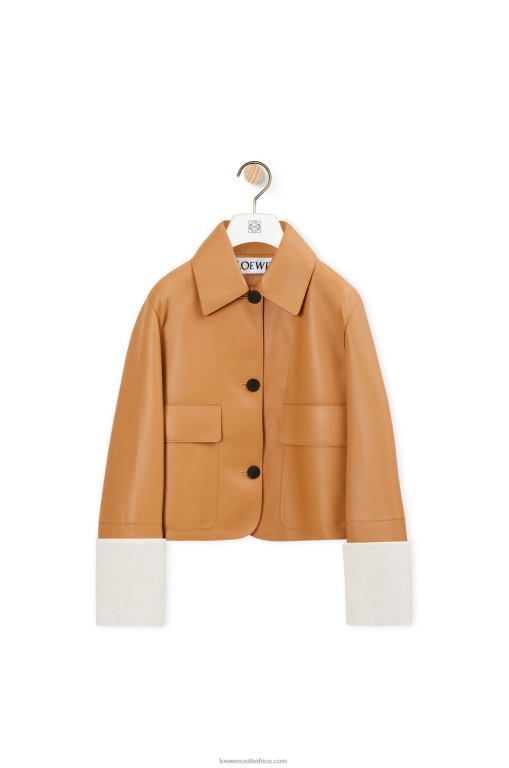 Loewe Women Turn-up jacket in nappa lambskin 206XF1133 Warm Desert