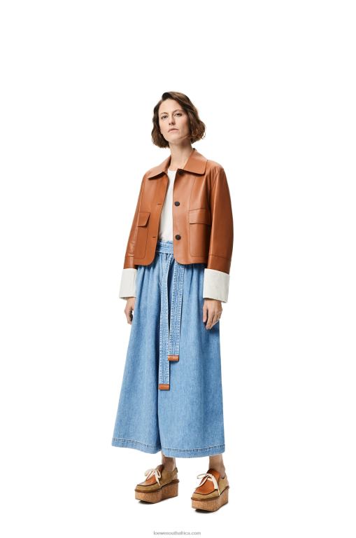 Loewe Women Turn-up jacket in nappa lambskin 206XF1136 Tan
