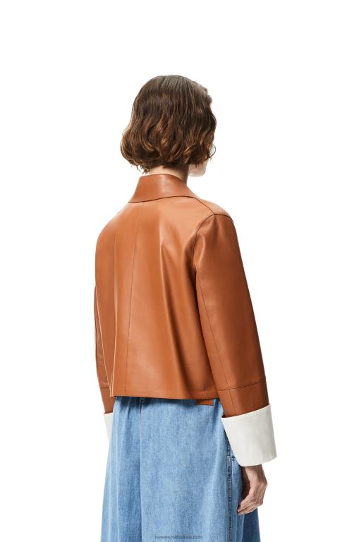Loewe Women Turn-up jacket in nappa lambskin 206XF1136 Tan
