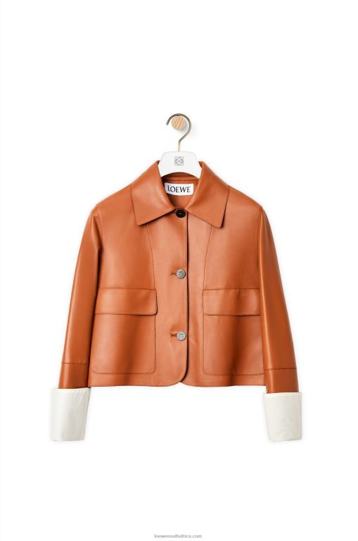 Loewe Women Turn-up jacket in nappa lambskin 206XF1136 Tan
