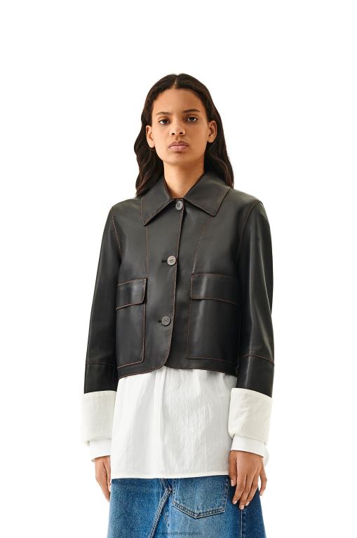 Loewe Women Turn-up jacket in nappa lambskin 206XF1149 Black