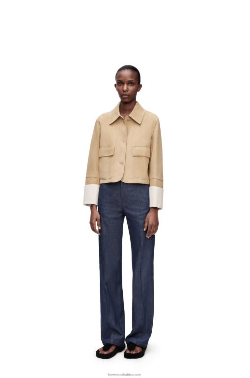Loewe Women Turn-up jacket in suede 206XF1135 Gold