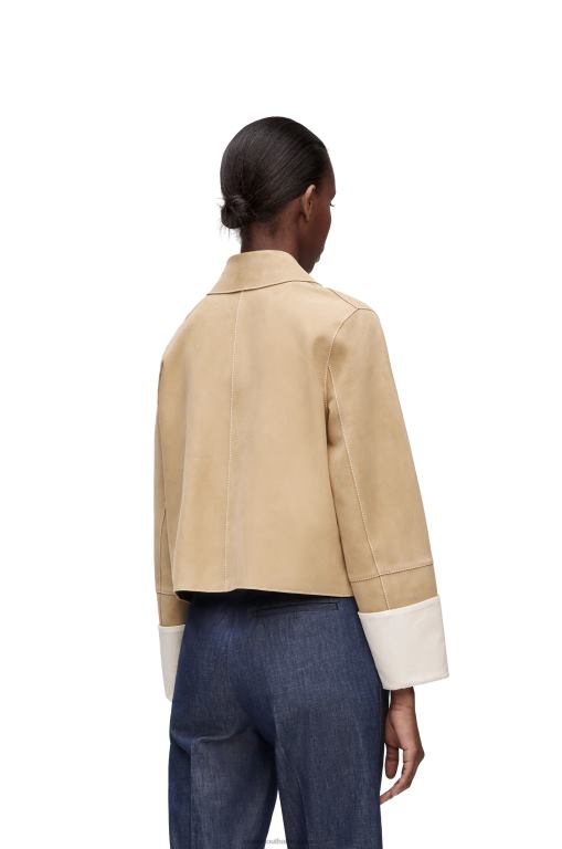 Loewe Women Turn-up jacket in suede 206XF1135 Gold