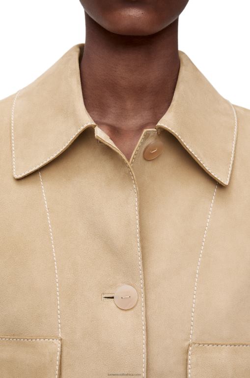 Loewe Women Turn-up jacket in suede 206XF1135 Gold