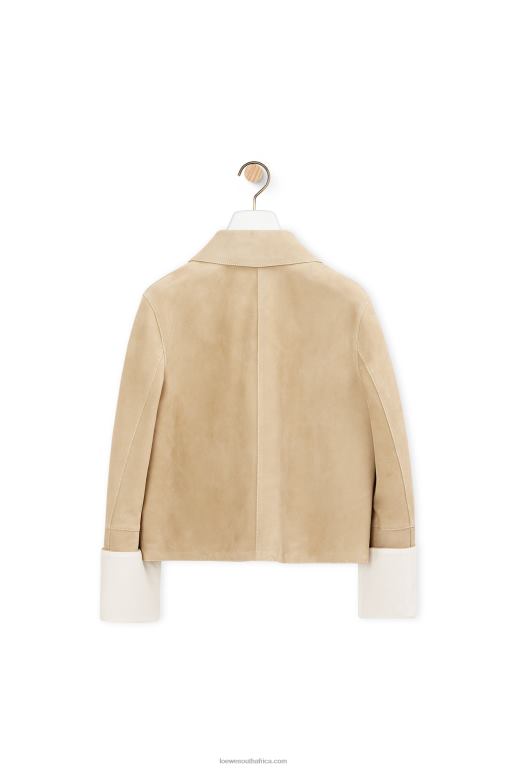 Loewe Women Turn-up jacket in suede 206XF1135 Gold