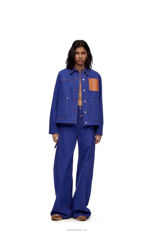 Loewe Women Workwear jacket in denim 206XF1180 Bright Blue