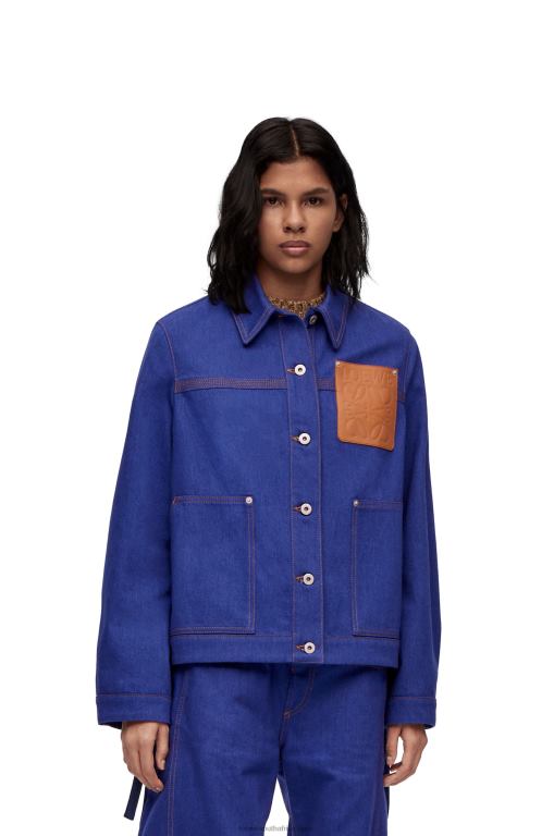 Loewe Women Workwear jacket in denim 206XF1180 Bright Blue