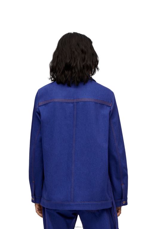 Loewe Women Workwear jacket in denim 206XF1180 Bright Blue