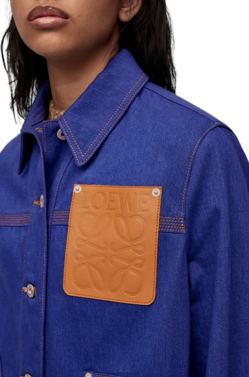 Loewe Women Workwear jacket in denim 206XF1180 Bright Blue