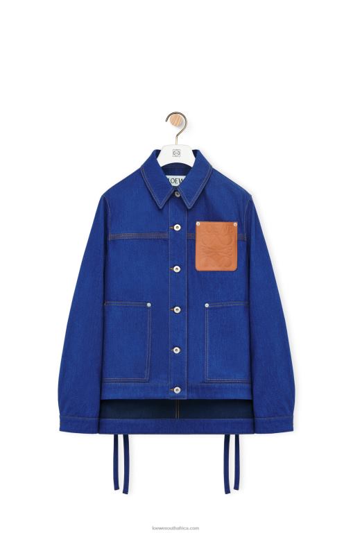 Loewe Women Workwear jacket in denim 206XF1180 Bright Blue
