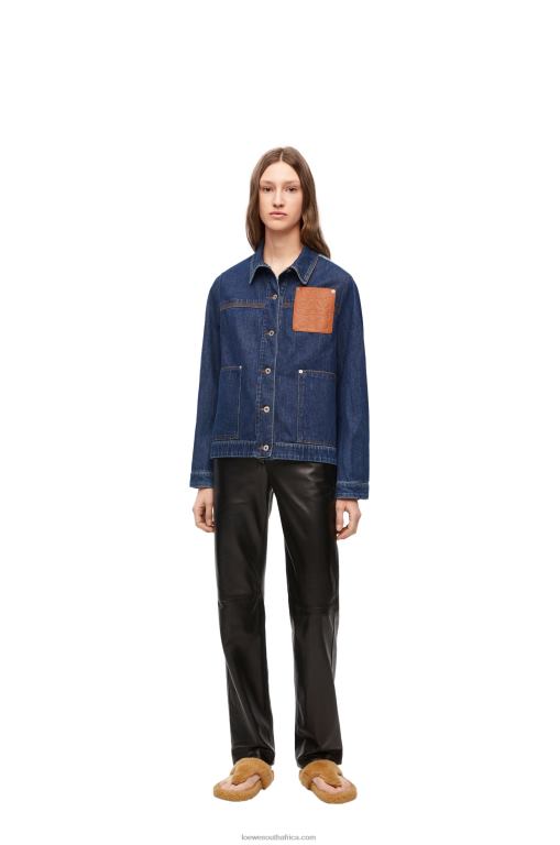 Loewe Women Workwear jacket in denim 206XF1193 Denim Blue/Light Denim Blue