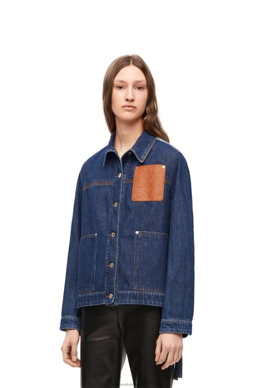 Loewe Women Workwear jacket in denim 206XF1193 Denim Blue/Light Denim Blue