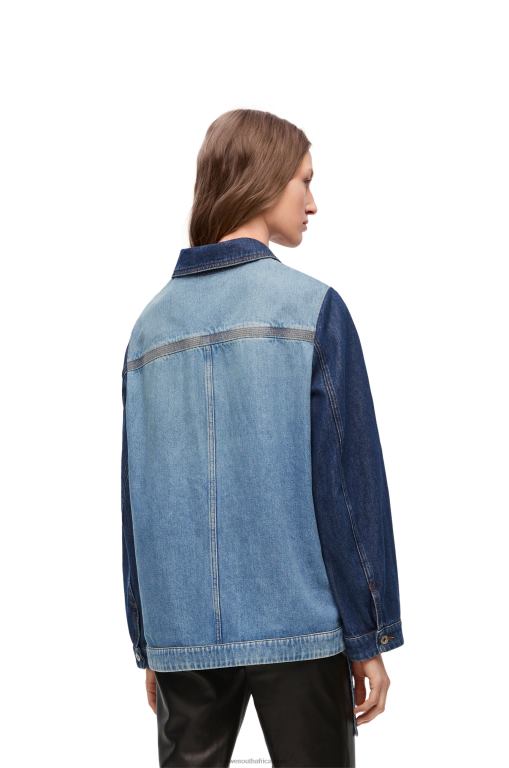 Loewe Women Workwear jacket in denim 206XF1193 Denim Blue/Light Denim Blue