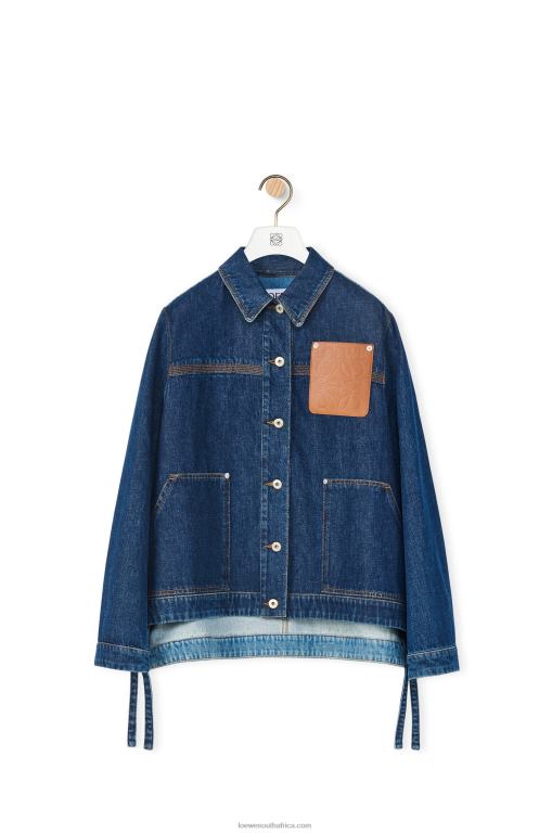 Loewe Women Workwear jacket in denim 206XF1193 Denim Blue/Light Denim Blue