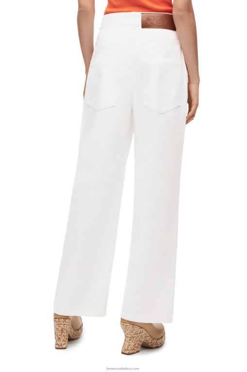 Loewe Women Anagram baggy jeans in denim 206XF1172 White