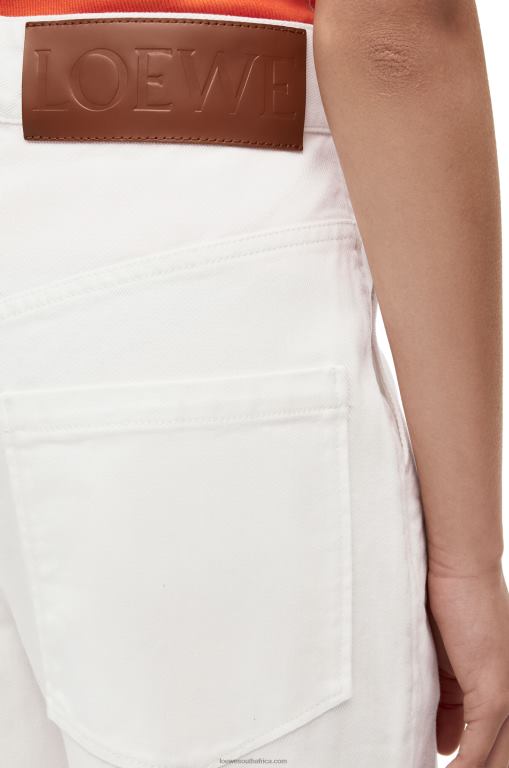 Loewe Women Anagram baggy jeans in denim 206XF1172 White