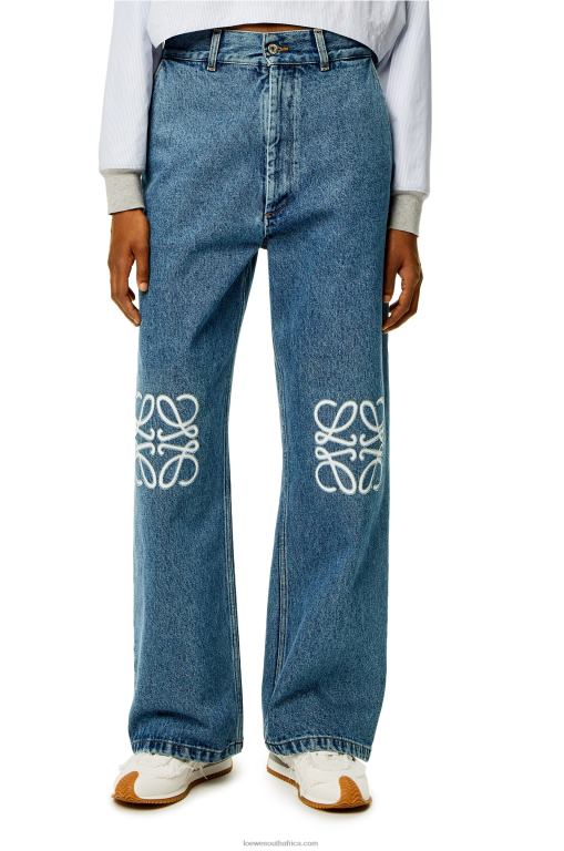 Loewe Women Anagram baggy jeans in denim 206XF1174 Jeans Blue