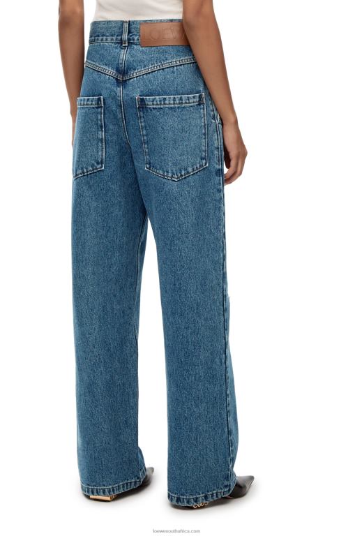 Loewe Women Anagram baggy jeans in denim 206XF1174 Jeans Blue