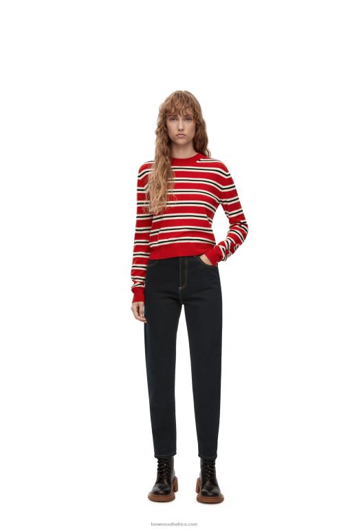 Loewe Women Anagram pocket tapered jeans in denim 206XF1198 Black