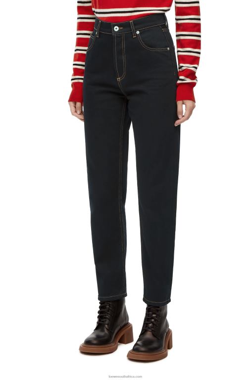 Loewe Women Anagram pocket tapered jeans in denim 206XF1198 Black
