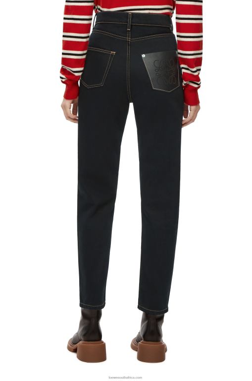 Loewe Women Anagram pocket tapered jeans in denim 206XF1198 Black
