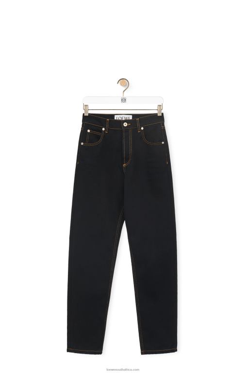 Loewe Women Anagram pocket tapered jeans in denim 206XF1198 Black