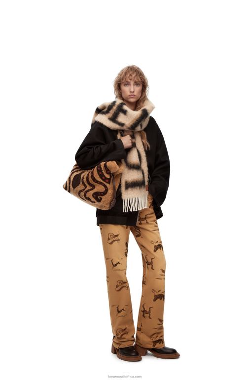 Loewe Women Animal print jeans in denim 206XF1192 Light Beige/Brown