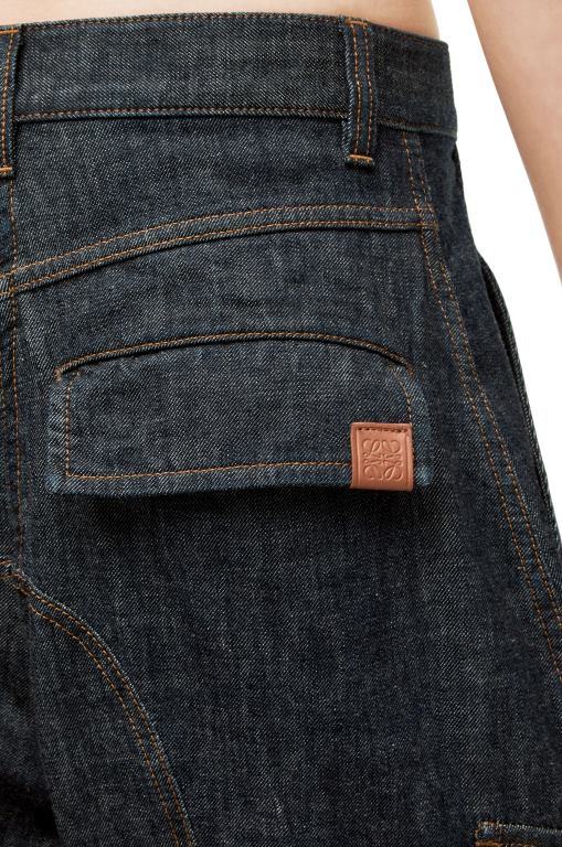 Loewe Women Cargo jeans in denim 206XF1179 Blue Denim