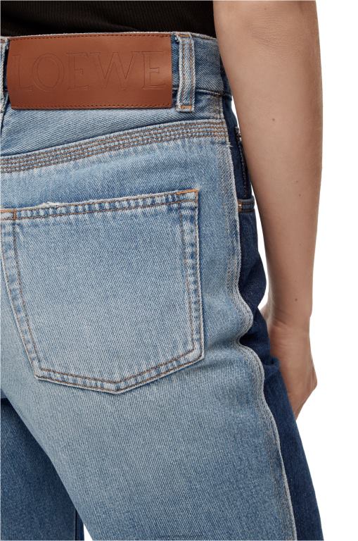 Loewe Women Cropped jeans in denim 206XF1199 Denim Blue/Light Denim Blue