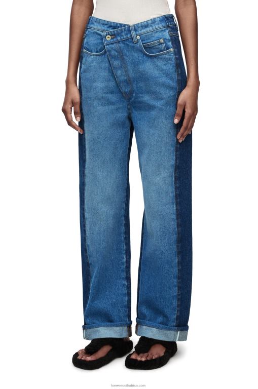 Loewe Women Deconstructed jeans in denim 206XF1159 Denim Blue