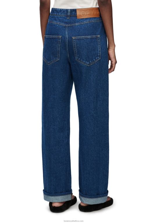 Loewe Women Deconstructed jeans in denim 206XF1159 Denim Blue