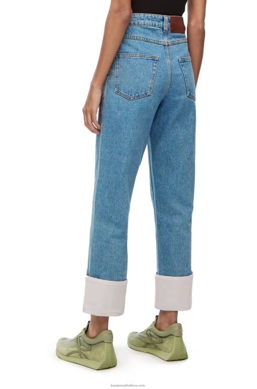 Loewe Women Fisherman jeans in denim 206XF1195 Blue Denim