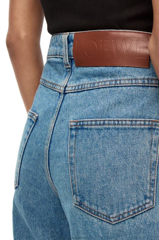Loewe Women Fisherman jeans in denim 206XF1195 Blue Denim