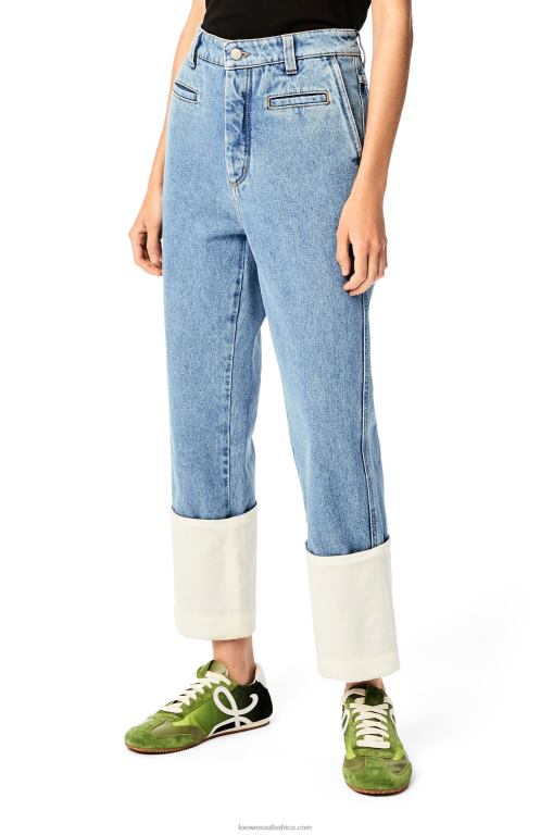 Loewe Women Fisherman jeans in denim 206XF1197 Indigo