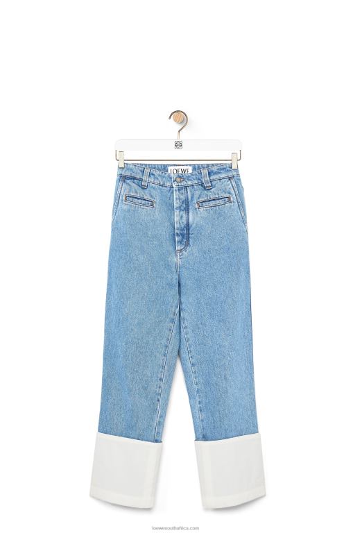 Loewe Women Fisherman jeans in denim 206XF1197 Indigo