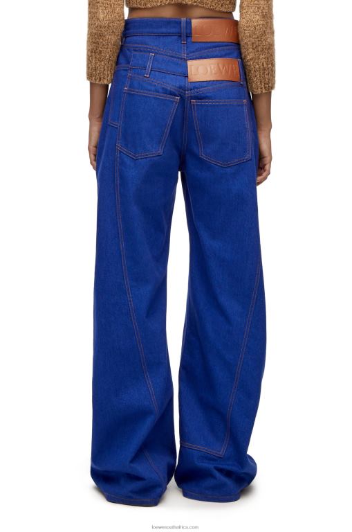Loewe Women Trompe l'oeil jeans in denim 206XF1181 Bright Blue