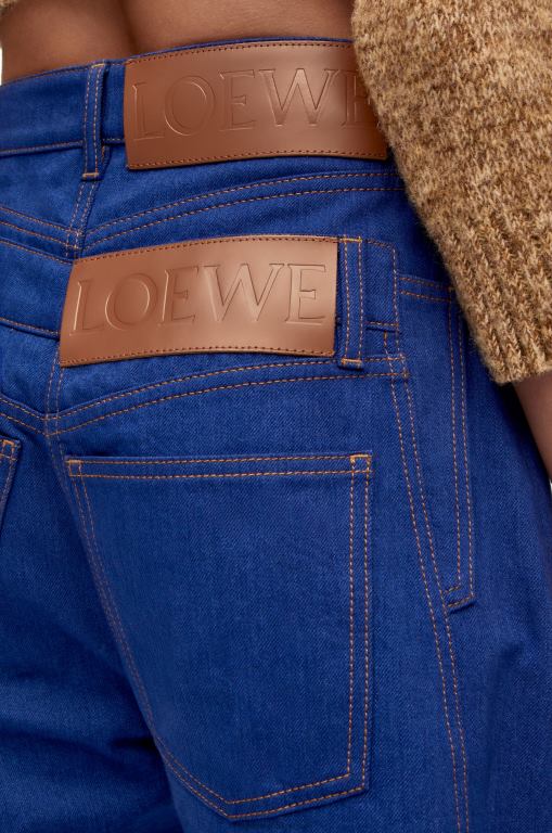Loewe Women Trompe l'oeil jeans in denim 206XF1181 Bright Blue
