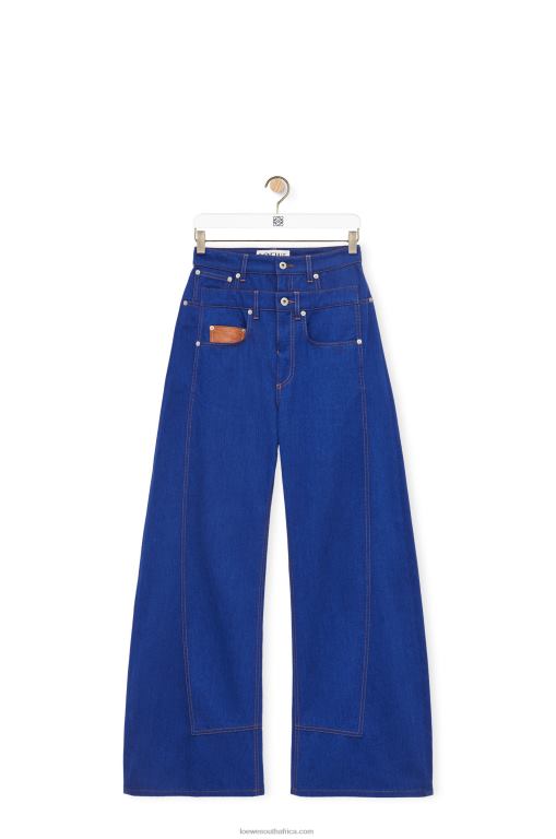 Loewe Women Trompe l'oeil jeans in denim 206XF1181 Bright Blue