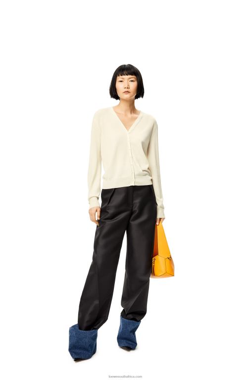 Loewe Women Anagram cardigan in cashmere 206XF1015 Soft White