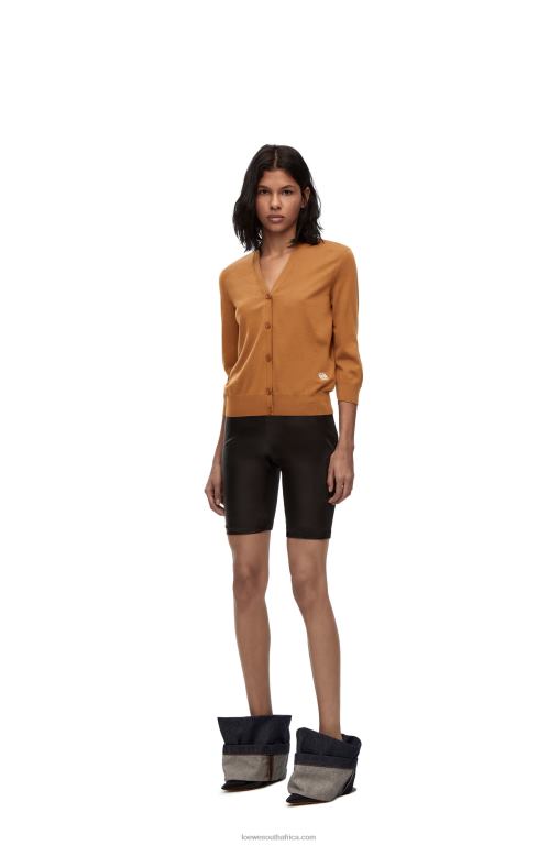 Loewe Women Anagram cardigan in wool 206XF993 Brown