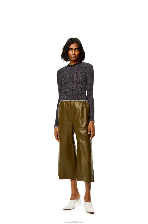Loewe Women Anagram devore sweater in viscose 206XF1016 Black