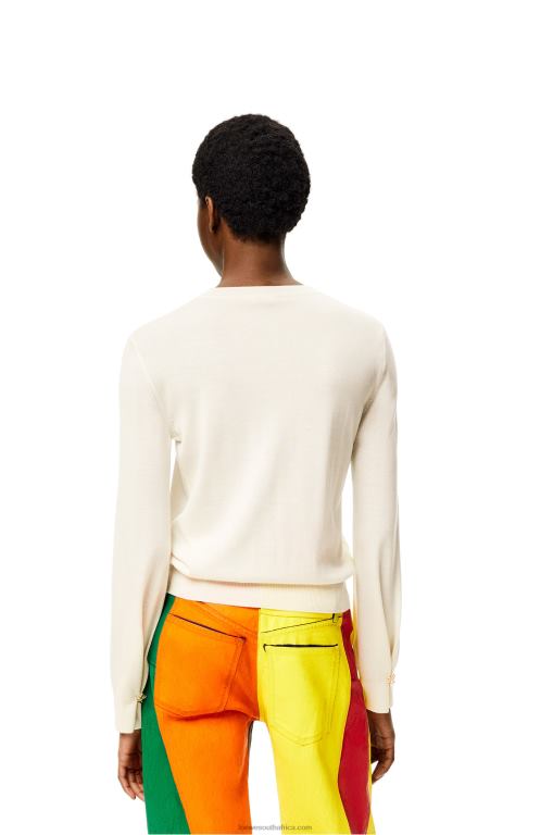 Loewe Women Anagram sweater in cashmere 206XF1013 Soft White