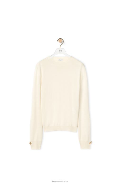Loewe Women Anagram sweater in cashmere 206XF1013 Soft White