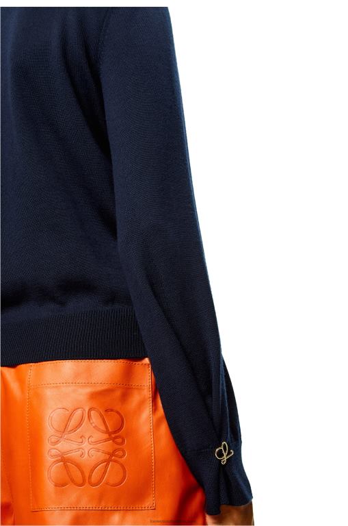 Loewe Women Anagram sweater in cashmere 206XF1014 Navy Blue